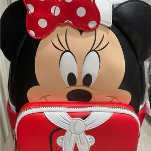 Loungefly Disney Chef Minnie Mouse Backpack with Red Bow